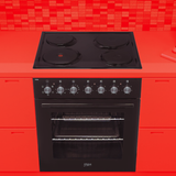 univa under counter oven, black + 4 solid plate hob, black