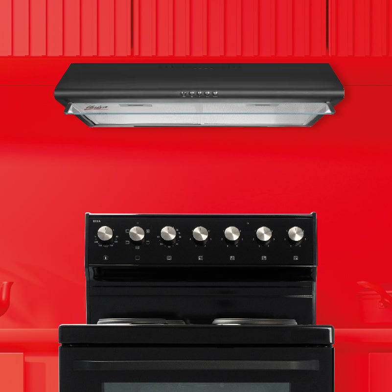 univa 600mm slim cookerhood, black