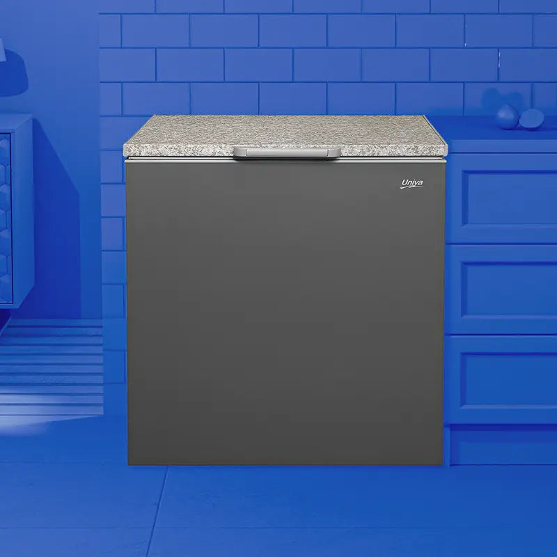 univa 194l chest freezer, multimode, metallic