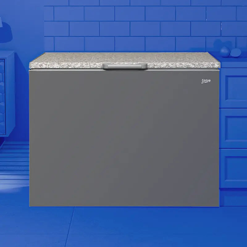 univa 292l chest freezer, multimode, metallic