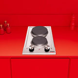 univa 2 solid plate domino hob, st/st
