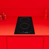 univa 2 viroceramic plates, touch controlled hob, black