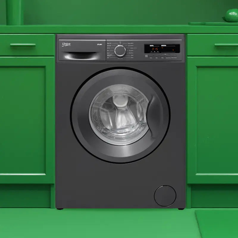 univa 6kg automatic front load washing machine, a+++, graphite grey