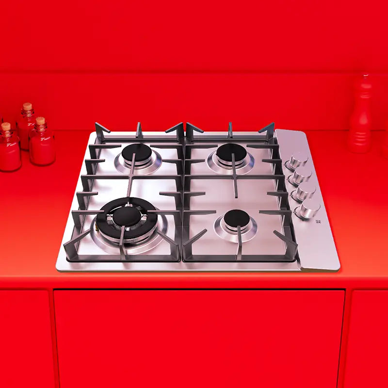 univa 4 burner gas hob, ffd, cast iron grids, battery ignition, st/st 600mm
