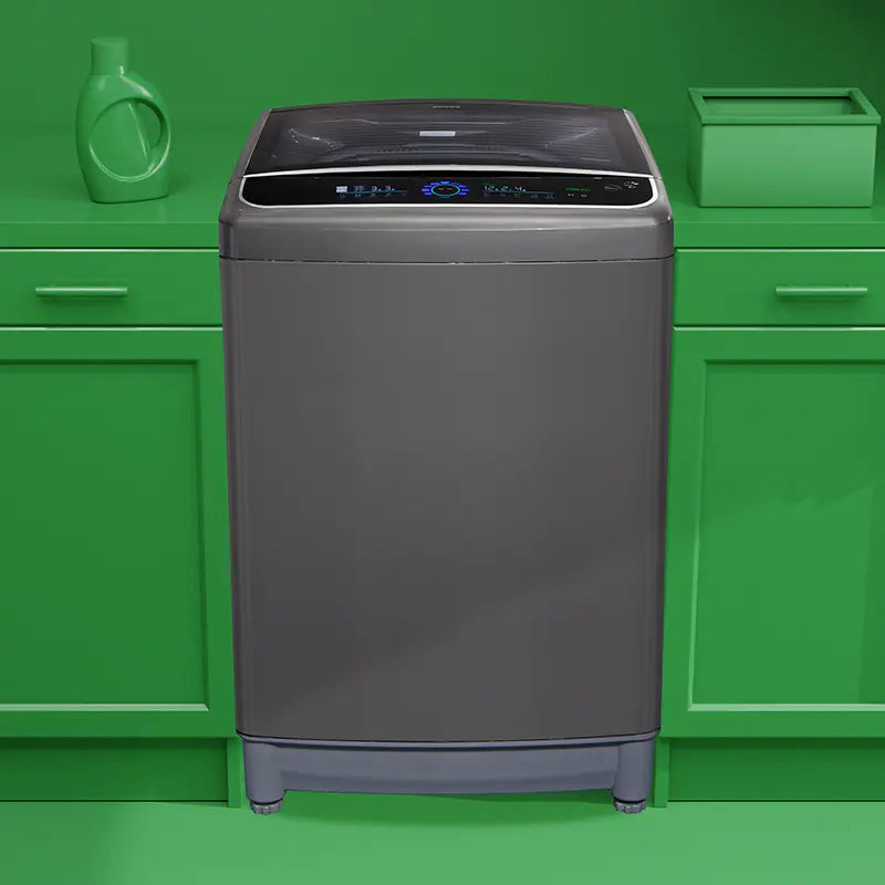 univa 20kg executive top load washing machine, i-touch control, double inlet, soft closing lid, graphite grey
