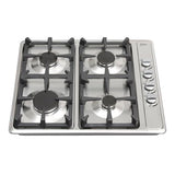 univa 4 burner gas hob, ffd, cast iron grids, wok, st/st 600mm